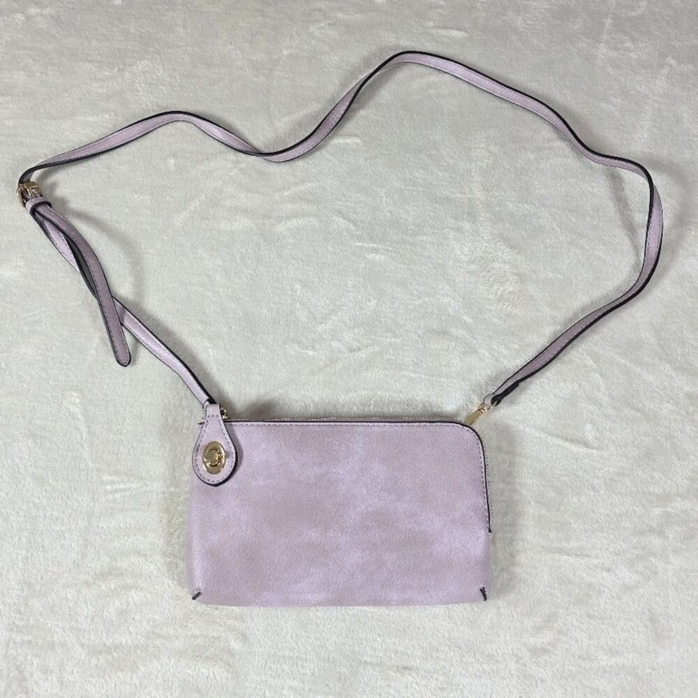Unbranded Lavender Crossbody Wristlet Clutch Twist Lock Zip CC/Interior Pockets